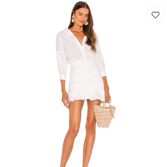 SAU LEE Amy Mini Dress in White